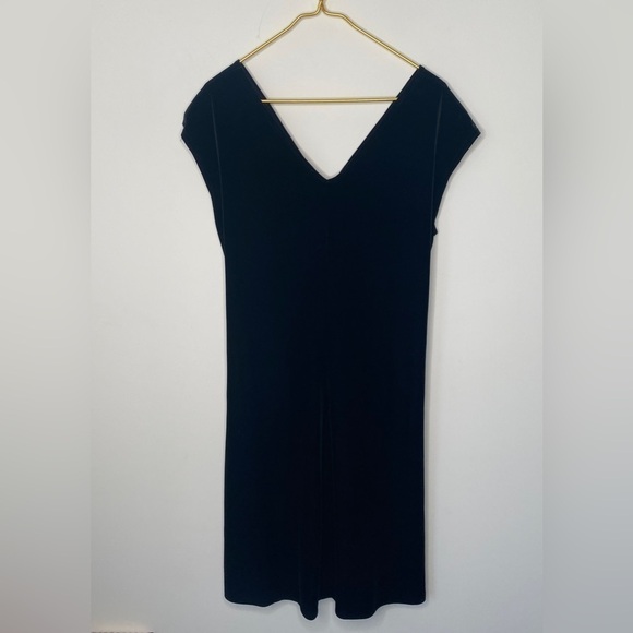 Tiana B. Classy Chic Black Twist Front Velour V-Neck Cocktail Dress Women’s XL - Picture 2 of 9